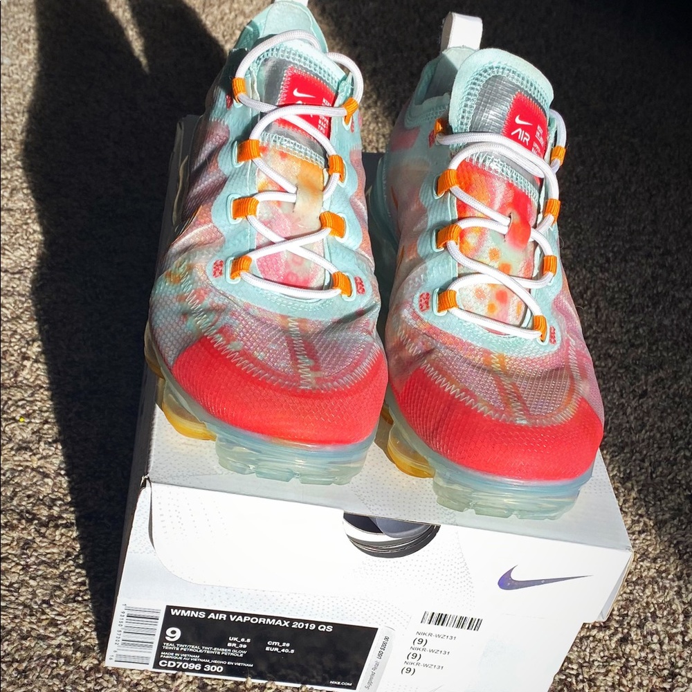 NIB Nike Vapormax 2019 teal tint ember glow sz 9